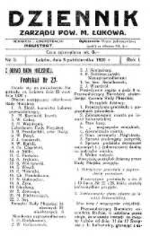 Dziennik Zarządu Powiatowego Miasta Łukowa R. 1 (1920) nr 3