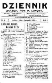 Dziennik Zarządu Powiatowego Miasta Łukowa R. 1 (1920) nr 4