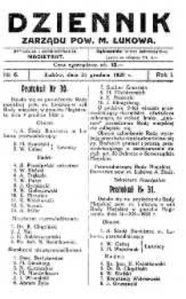 Dziennik Zarządu Powiatowego Miasta Łukowa R. 1 (1920) nr 6