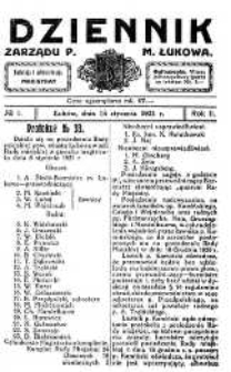 Dziennik Zarządu Powiatowego Miasta Łukowa R. 2 (1921) nr 1