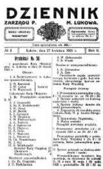 Dziennik Zarządu Powiatowego Miasta Łukowa R. 2 (1921) nr 2