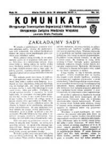 Komunikat Związku Młodzieży Wiejskiej Powiatu Biała Podlaska R. 4 (1933) nr 14