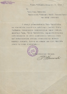 [Inc.] Z okazji przeniesienia Pana Naczelnika ze stanowiska inspektora szkolnego pow. Biała Podlaska organizacje rzemieślnicze składają podziękowania [...]