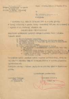 Informacja Związku Spółdzielni Spożywców i Pracy R.P. "Społem" w Białej Podlaskiej o dorocznym zjeździe przedstawicieli 25 listopada 1944 r.