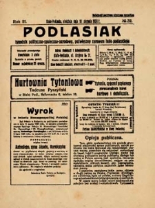 Podlasiak : tygodnik polityczno-społeczno-narodowy, poświęcony sprawom ludu podlaskiego R. 3 (1924) nr 32