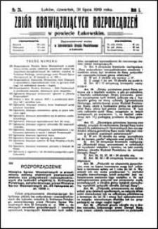 Zbiór Obowiązujących Rozporządzeń w Powiecie Łukowskim R. 1 (1919) nr 24