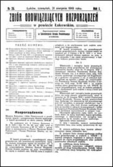 Zbiór Obowiązujących Rozporządzeń w Powiecie Łukowskim R. 1 (1919) nr 26