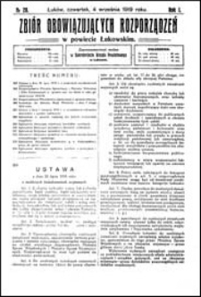 Zbiór Obowiązujących Rozporządzeń w Powiecie Łukowskim R. 1 (1919) nr 28
