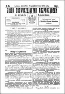 Zbiór Obowiązujących Rozporządzeń w Powiecie Łukowskim R. 1 (1919) nr 34