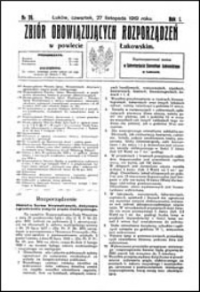 Zbiór Obowiązujących Rozporządzeń w Powiecie Łukowskim R. 1 (1919)