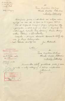 Podanie do Inspektora Obwodu Szkolnego Bialsko-Podlaskiego o udzielenie urlopu wakacyjnego w dn.11 VII - 21 VIII 1936 r.