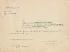 Zaświadczenie : [Inc.:] An Frau Makarukowa Marianna Lehrer an der Volksschule in Biala Podlaska [...] hiermit k&uuml;ndige ich ihnen Ihr Dienstverh&auml;ltnis mit wirkung vom 30 april 1940