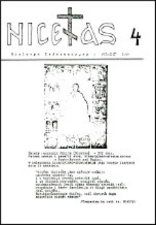 Nicetas : biuletyn informacyjny (1985) Nr 4