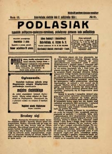 Podlasiak : tygodnik polityczno-społeczno-narodowy, poświęcony sprawom ludu podlaskiego R. 3 (1924) nr 41