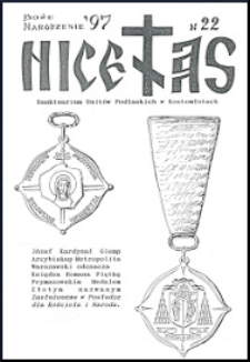Nicetas : informator Sanktuarium Unit&oacute;w Podlaskich (1997) nr 22