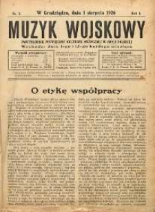 Muzyk Wojskowy : dwutygodnik poświęcony kulturze muzycznej w Armii Polskiej R. 1 (1926) nr 2