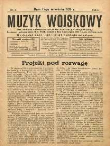 Muzyk Wojskowy : dwutygodnik poświęcony kulturze muzycznej w Armii Polskiej R. 1 (1926) nr 5