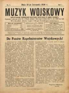 Muzyk Wojskowy : dwutygodnik poświęcony kulturze muzycznej w Armii Polskiej R. 1 (1926) nr 9