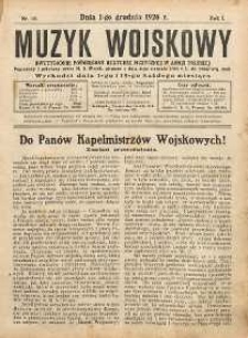 Muzyk Wojskowy : dwutygodnik poświęcony kulturze muzycznej w Armii Polskiej R. 1 (1926) nr 10
