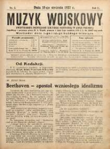 Muzyk Wojskowy : dwutygodnik poświęcony kulturze muzycznej w Armii Polskiej R. 2 (1927) nr 2