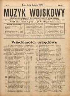 Muzyk Wojskowy : dwutygodnik poświęcony kulturze muzycznej w Armii Polskiej R. 2 (1927) nr 3