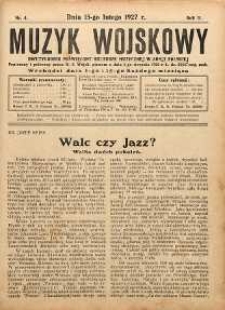 Muzyk Wojskowy : dwutygodnik poświęcony kulturze muzycznej w Armii Polskiej R. 2 (1927) nr 4