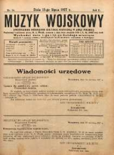 Muzyk Wojskowy : dwutygodnik poświęcony kulturze muzycznej w Armii Polskiej R. 2 (1927) nr 14