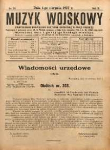 Muzyk Wojskowy : dwutygodnik poświęcony kulturze muzycznej w Armii Polskiej R. 2 (1927) nr 15