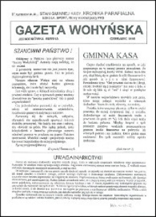 Gazeta Wohyńska R.1 (1995) jednodniówka gminna