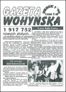 Gazeta Wohyńska R. 2 (1996) nr 1