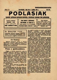 Podlasiak : tygodnik polityczno-społeczno-narodowy, poświęcony sprawom ludu podlaskiego R. 3 (1924) nr 50