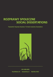 Rozprawy Społeczne = Social Dissertations T. 6, nr 2 (2012)