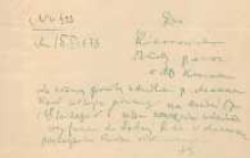 Pismo o udzieleniu J. Makarukowi urlopu na szkolenie w Leśnej Podlaskiej w charakterze prelegenta