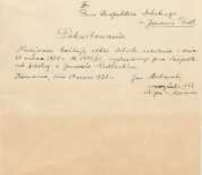 Pokwitowanie odbioru dekretu ustalenia