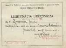 Legitymacja urzędnicza ważna do dnia 31 grudnia 1930 r. dla p. Jana Makaruka nauczyciela publicznej szkoły powszechnej w Janowie Podlaskim