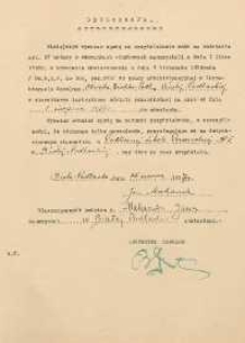 Deklaracja Jana Makaruka objęcia funkcji instruktora oświaty pozaszkolnej w obwodzie bialskopodlaskim od 1 sierpnia 1937 r.