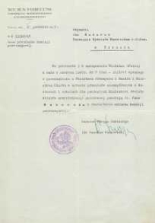 Pismo w sprawie powołania Jana Makaruka na członka komisji przetargowej