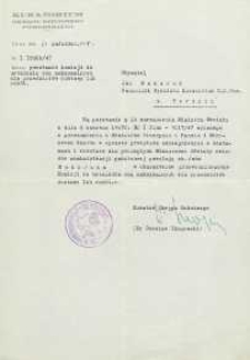 Pismo w sprawie powołania Jana Makaruka na przewodniczącego Komisji do ustalania cen maksymalnych dla przedmiotów dostawy lub robót