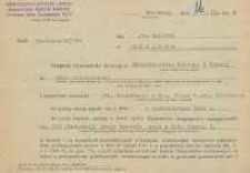 Pismo w sprawie zatrudnienia Jana Makaruka na stanowisku st. inspektora w Departamencie Pracy Kulturalno-Oświatowej i Bibliotek Ministerstwa Kultury i Sztuki