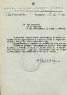 Nominacja Jana Makaruka na Naczelnika Wydziału Księgozbiorów i Czytelnictwa w Departamencie Pracy Kulturalno-Oświatowej