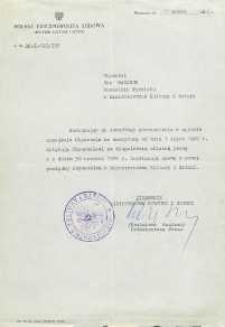 Pismo rozwiązujące umowę o pracę Jana Makaruka z Ministerstwem Kultury i Sztuki w związku z odejściem na emeryturę