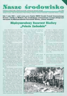 Nasze środowisko : dodatek do miesięcznika "Ziemia Parczewska" poświęcony sprawom ekologii R.1 (2002) nr 4