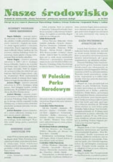 Nasze środowisko : dodatek do miesięcznika "Ziemia Parczewska" poświęcony sprawom ekologii R. 2 (2003) nr 10