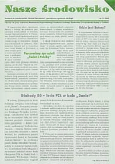 Nasze środowisko : dodatek do miesięcznika "Ziemia Parczewska" poświęcony sprawom ekologii R. 2 (2003) nr 12