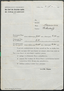 Wezwanie do dostarczenia kontyngentu. [Inc.:] Do rolnika [...] wieś Samowicze, gmina Bohukały. Kontyngent Pana wynosi...