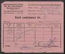 Kwit zw&oacute;zkowy . [Inc.:] Woźnica [...] wieś Samowicze, dokonał zw&oacute;zki drewna [...]