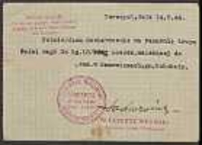 Poświadczenie. [Inc.:] Potwierdzam dostarczenie na rakarnię trupa świni....