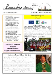 Łomaskie Strony : biuletyn mieszkańc&oacute;w Łomaz i okolic R. 6 (2014) nr 4 (43)