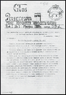 Głos Parczewa : pismo Komitetu Obywatelskiego R. 1 (1990) nr 1