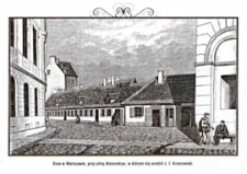 Miejsca, które pamiętają Józefa Ignacego Kraszewskiego : Dom w Warszawie, przy ulicy Aleksandrya, w którym urodził się J. Kraszewski [pocztówka]